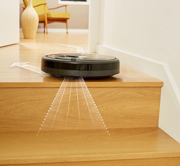 iRobot Roomba 675 has cliff sensors to prevent it from dropping down stairs