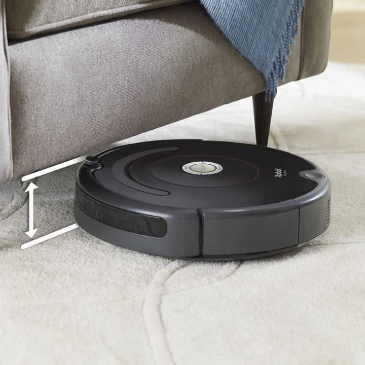 iRobot Roomba 675 Height and slim to fit under sofas, coffee tables, chairs, and more.