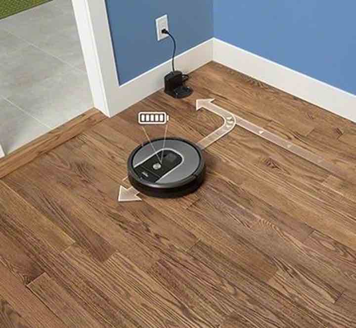 iRobot Roomba 960 has the Recharge and Resume feature, so it'll pick up where it left off during the last cleaning