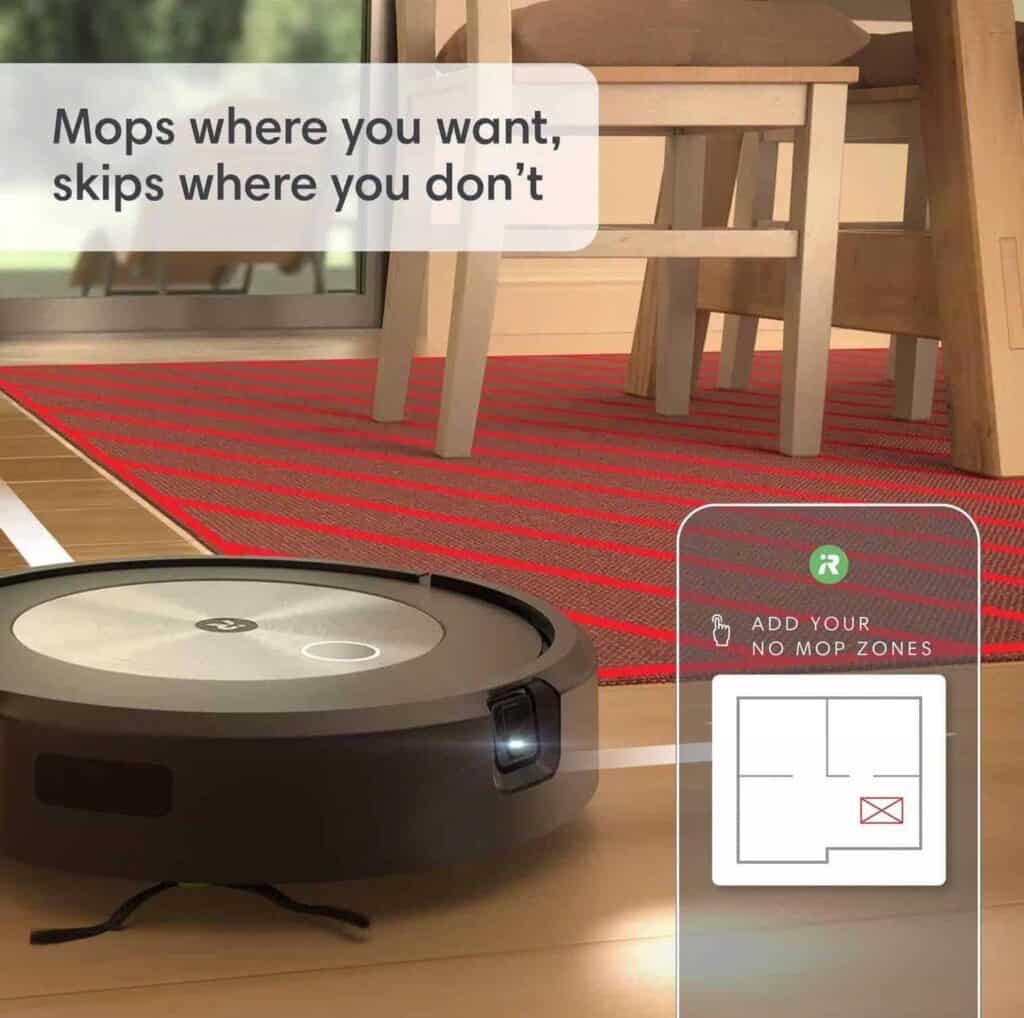 A Roomba Combo J5+ robot vacuum cleaner is shown on a screen.