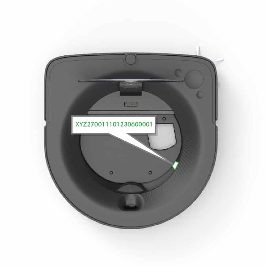 Roomba s Series Find the Serial Number