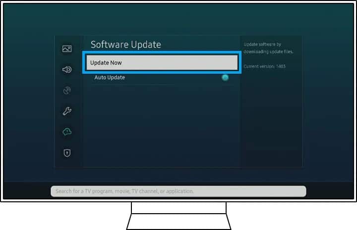 Samsung TV Software Update Step 3